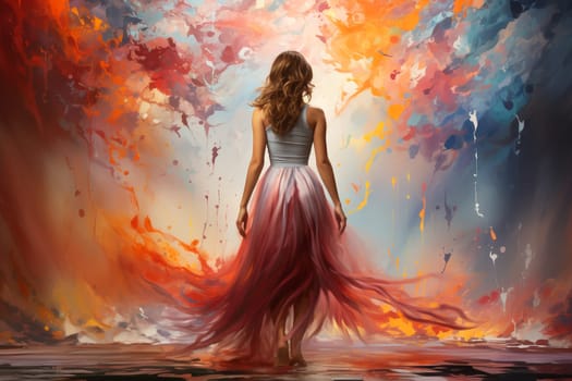 Spiritual woman, intersection of the astral body energy field with supernatural frequency senses, consciousness and healing