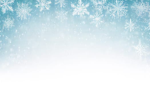 Winter holiday background with snowflakes cold winter sky with copy space, AI generated