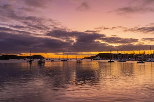 Little boats in the Magenta Port Sud, bay, Noumea, New Caledonia