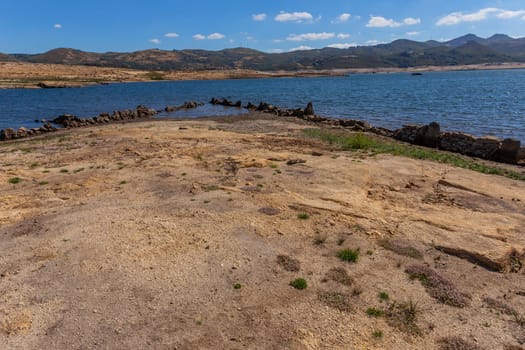 Artificial lake created by the Barragem do Alto Rabagao or Pisoes Dam, Montalegre, Portugal