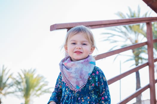 Portrait of a happy cute liitle girl.