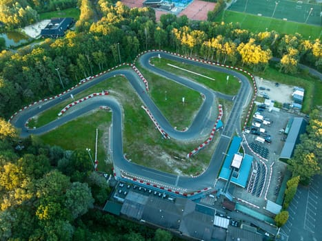 outdoor karting track seen from the air