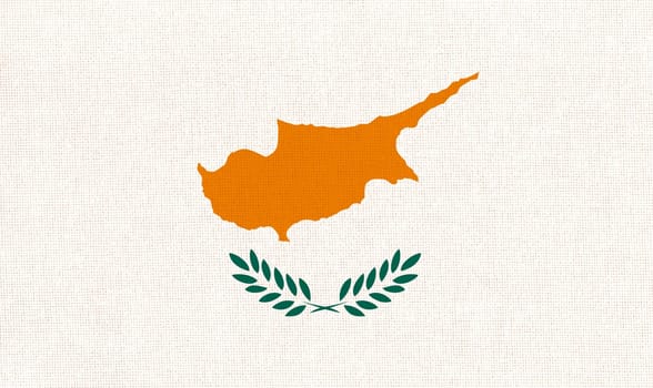 flag of Cyprus. National Cyprusflag on fabric surface. Cypriot national flag on textured background. Fabric Texture. Republic of Cyprus