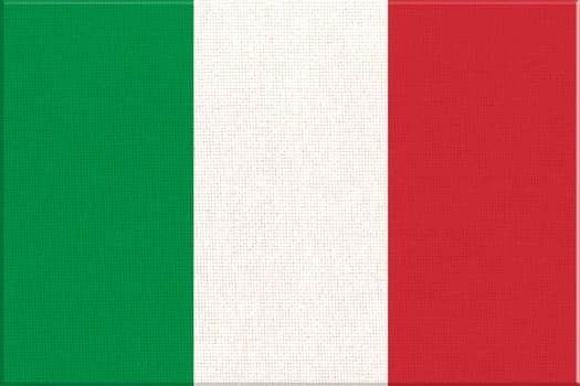 Flag of Italy. Italian flag on fabric surface. italian national flag on textured background. Fabric Texture. Republic of italy. European country. State symbol of Italy