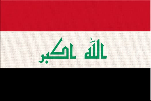 flag of Iraq. National Iraqi flag on fabric surface. Iraqi national flag on textured background. Fabric Texture. Republic of Iraq. Asian country. State symbol of Iraq