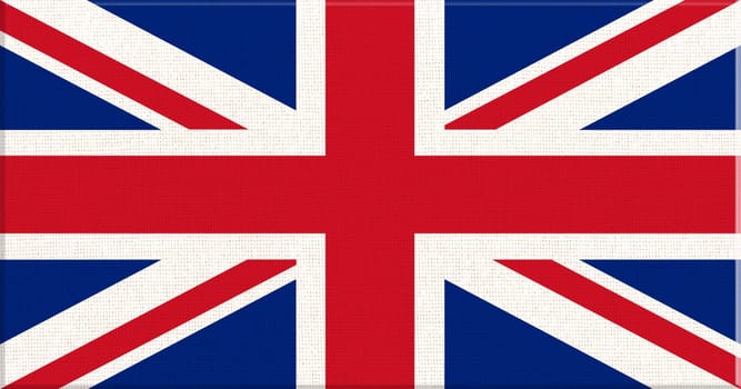 Flag of England on fabric surface. English national flag on textured background. English state flag. Fabric Texture. English Kingdom symbol. European country