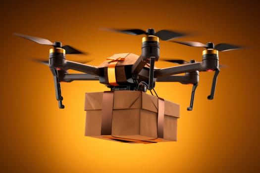 Technological shipment innovation - drone fast delivery concept. AI generated