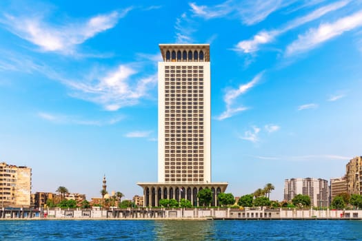 Modern architecture of Cairo, buildings on the Nile, Egypt.