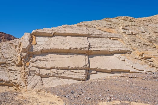 Eroding Mudstone Layers in an Arid Canyon at Zabriskie Point in Death Valley National Park in California