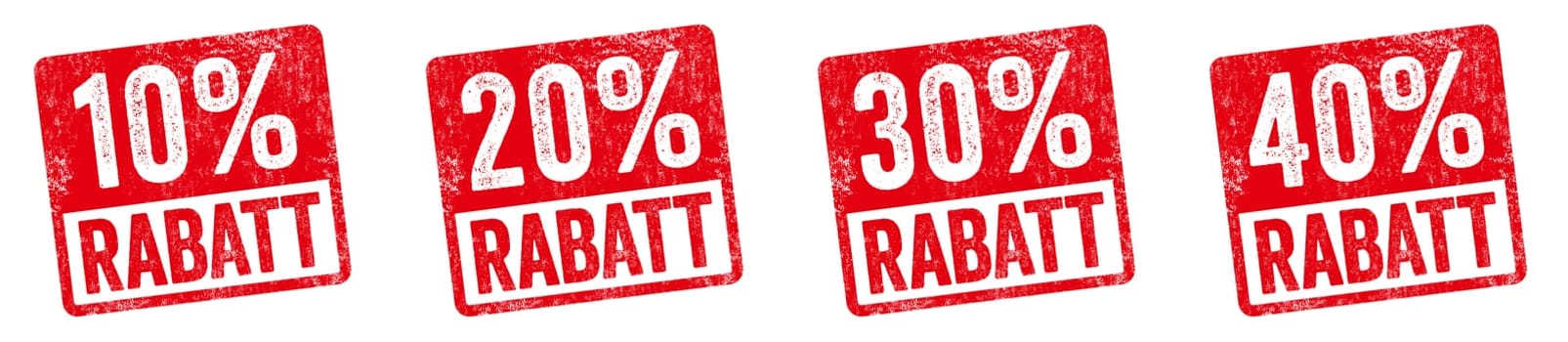 Red stamp - 10 to 40 percent off in german