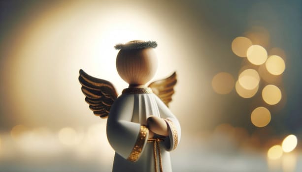 Elegant christmas angel in subtle lighting. Created using AI Generated technology and image editing software.