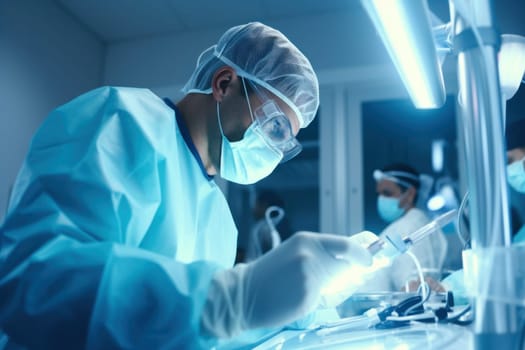 scientist in mask working in laboratory.medicine and science concept