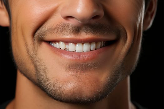 close-up of a smile Young man shows crooked growing teeth. A man needs to go to the dentist to get braces installed.