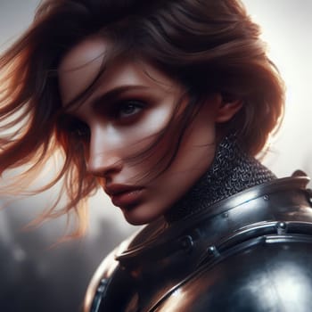 female knight in armor to represent saint joan of ark generative ai