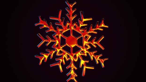 Abstract snowflake Iridescent. Computer generated 3d render