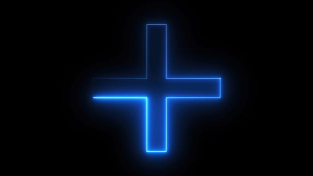 Plus neon sign. Computer generated 3d render
