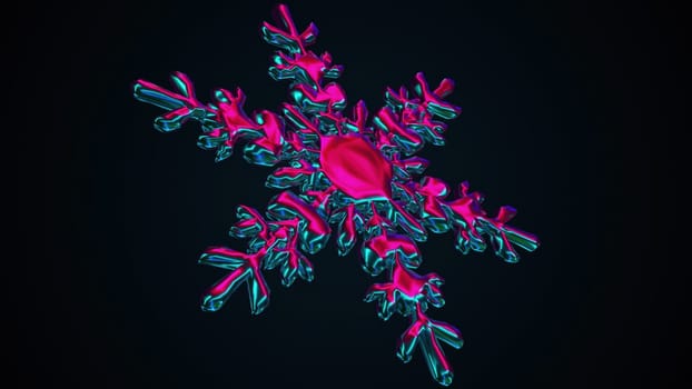 Abstract snowflake Iridescent. Computer generated 3d render