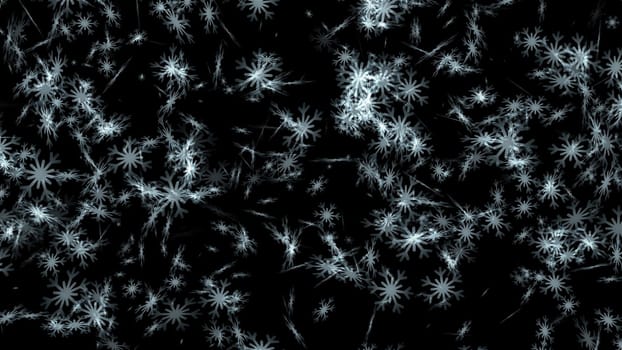 Abstract white snowflakes. Computer generated 3d render