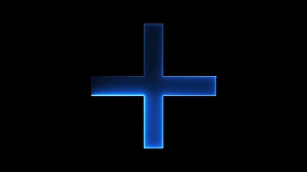 Plus neon sign. Computer generated 3d render