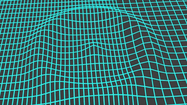 Abstract grid waves. Computer generated 3d render