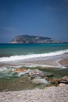 Alanya beach in Turkey, travel landscape