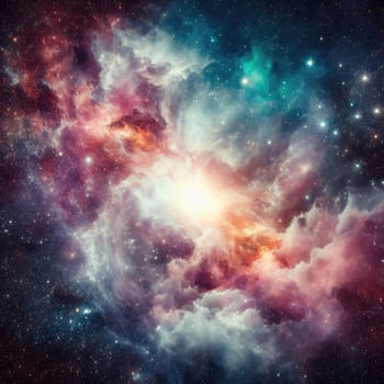 gorgeous space and twinkling stars background image with nebula gas cloud generative ai