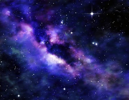 gorgeous space and twinkling stars background image with nebula gas cloud generative ai