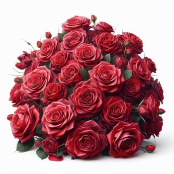 beautiful bunch of roses as a center piece bouquet on white background generative ai illustration