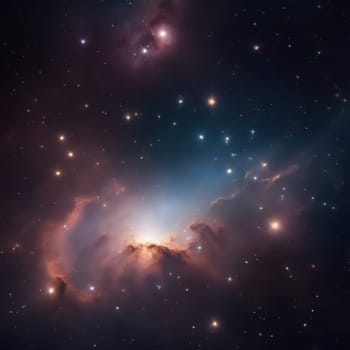 gorgeous space and twinkling stars background image with nebula gas cloud generative ai