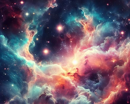gorgeous space and twinkling stars background image with nebula gas cloud generative ai