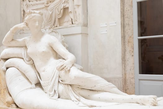 Possagno, Italy - June 2022: Pauline Borghese Bonaparte Venus Victorious by Antonio Canova, 1805