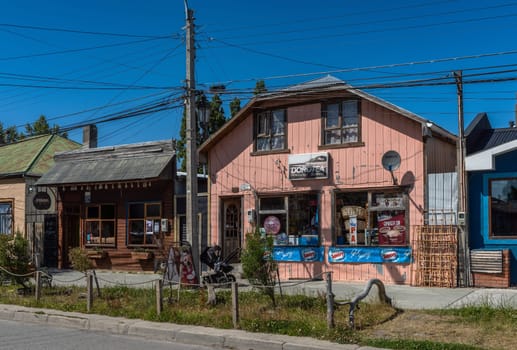 Typical houses in the port city of Puerto Natales, Patagonia, Chile
