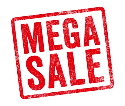 Red stamp on a white background - Mega Sale