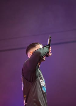 Merida, Spain - Dec 9th, 2022: The Survival League competition. Rap battling performance, Merida, Spain