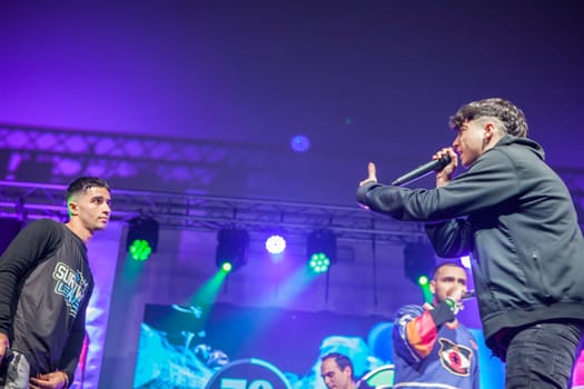 Merida, Spain - Dec 9th, 2022: The Survival League competition. Rap battling performance, Merida, Spain