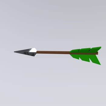 Green arrow isolated on white background 3d rendering