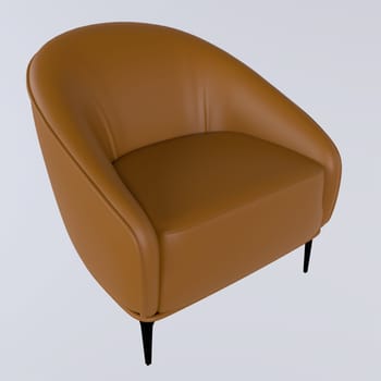 Leather sofa isolated on white background 3d rendering