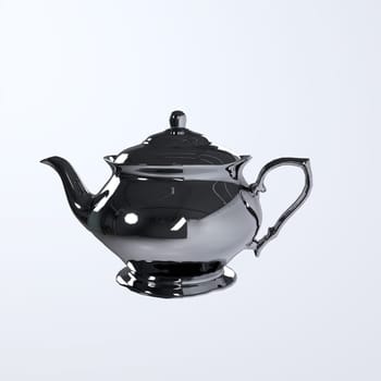 Gloss teapot isolated on white background 3d rendering