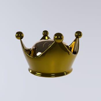 King crown isolated on white background 3d rendering