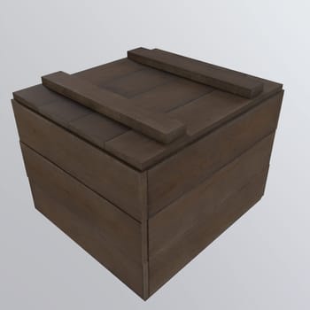 Chest isolated on white background 3d rendering