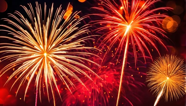 New Year's Eve mood - background graphic with fireworks - Happy New Year