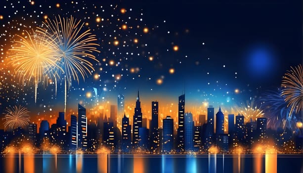 New Year's Eve mood - background graphic with fireworks - Happy New Year
