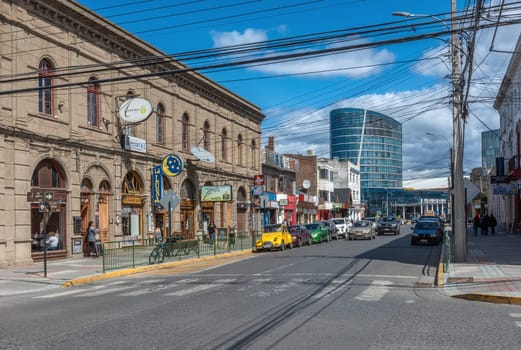 Houses in the Chilean port city of Punta Arenas, Patagonia, Chile