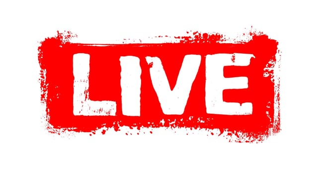 Red Paintbrush stripe banner: Live Event oder Livestream