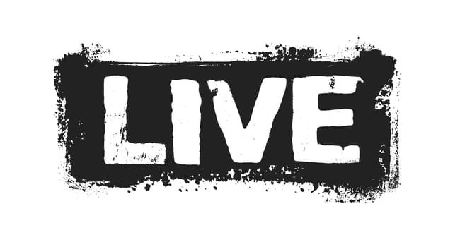 Black Paintbrush stripe banner: Live Event oder Livestream