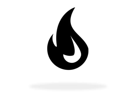Gas or fire icon with black color