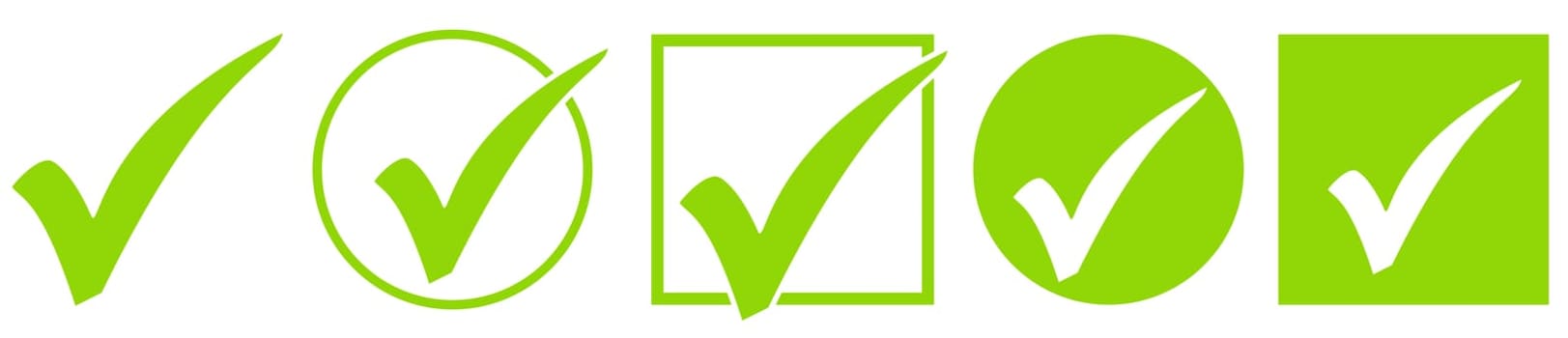 5 green tick icons for check, voting, confirm or select