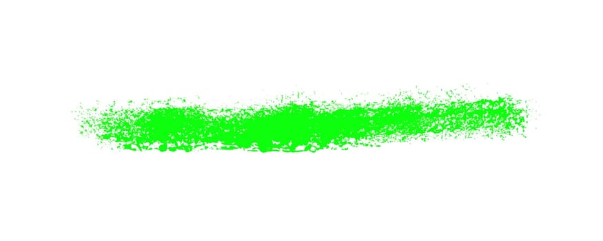 Green paintbrush stripe on white background