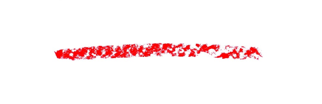 Red chalk stripe on white background