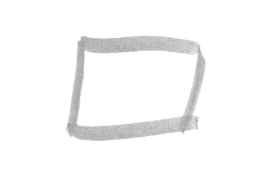 Dirty hand painted rectangle frame made with pencil grey
